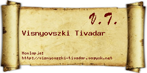 Visnyovszki Tivadar névjegykártya